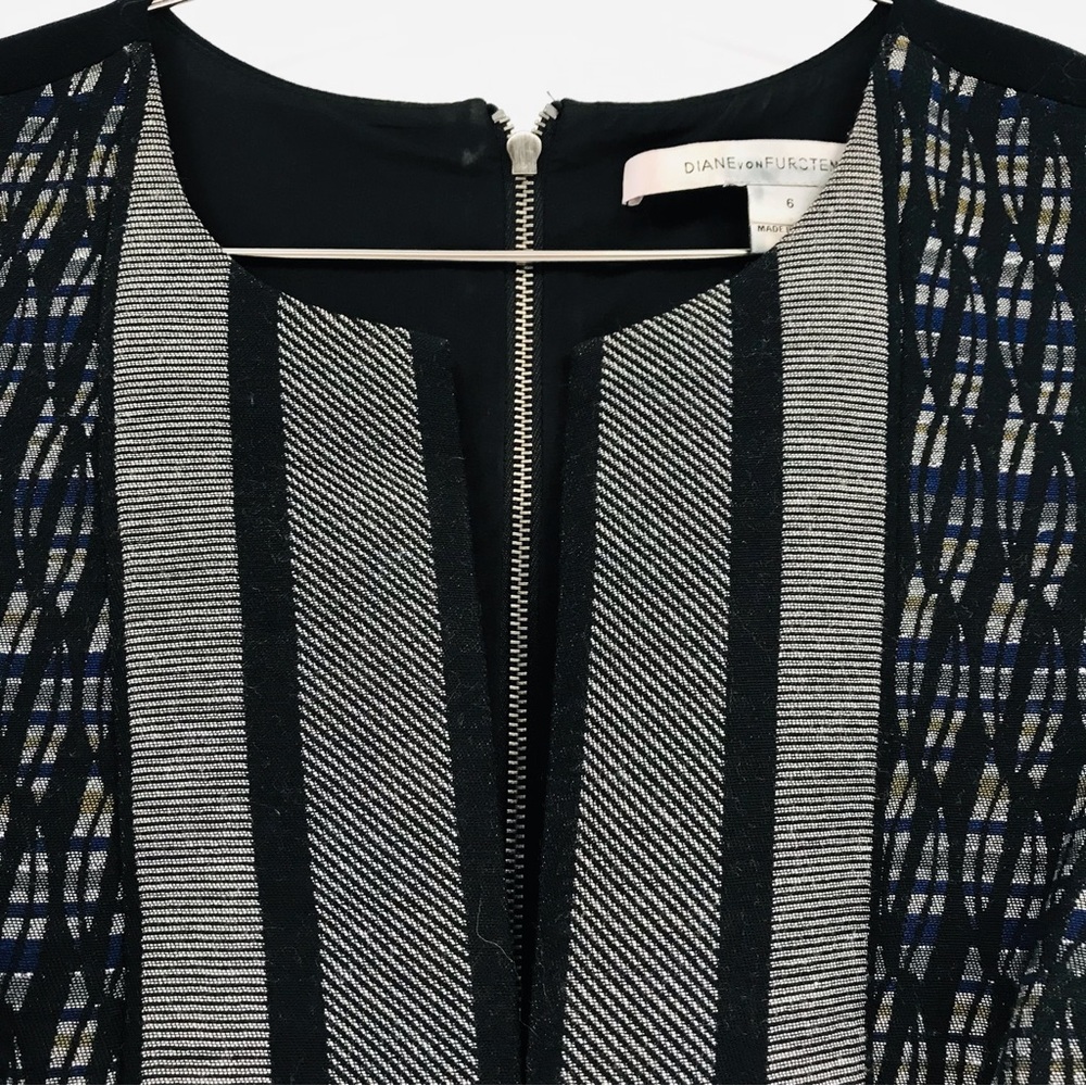 Diane Von Furstenberg  Sleeveless Geometric Mini Dress Size 6 - Picture 3 of 11